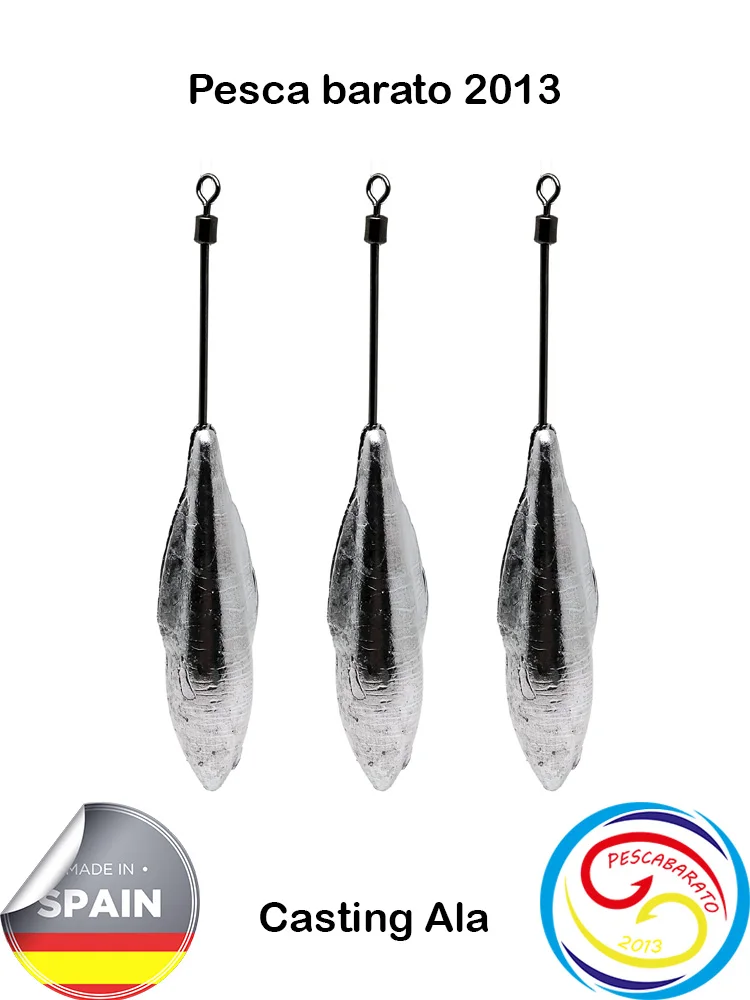 Plomo de pesca surf casting - CASTIN ALA COMPETICION. Medidas: 113g, 120g. varilla de acero inoxidable de 1,5 mm de diametro - imagen 2