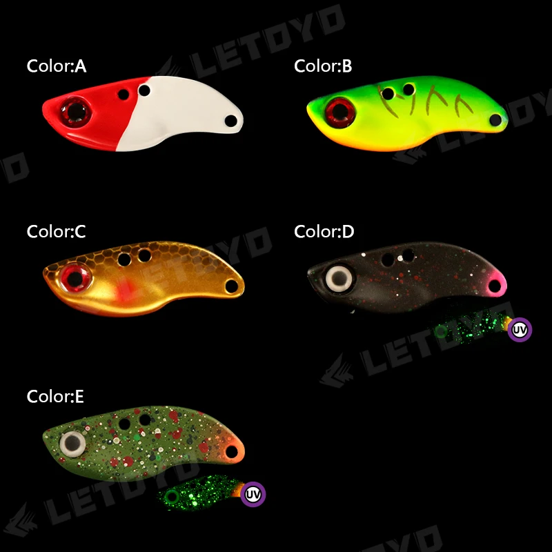 LETOYO 2,5-5g UV VIB señuelo hundido Micro vibrador Artificial VIB cebo duro Mini vibración Señuelos de Pesca para Pesca de trucha - imagen 3