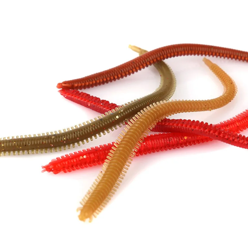 Señuelo de pesca de 10 piezas, 1,5g, 13cm, cebo blando, gusano de tierra, ciempiés, cebo de gusano, silicona Artificial, carpa para anzuelo Jigging - imagen 5