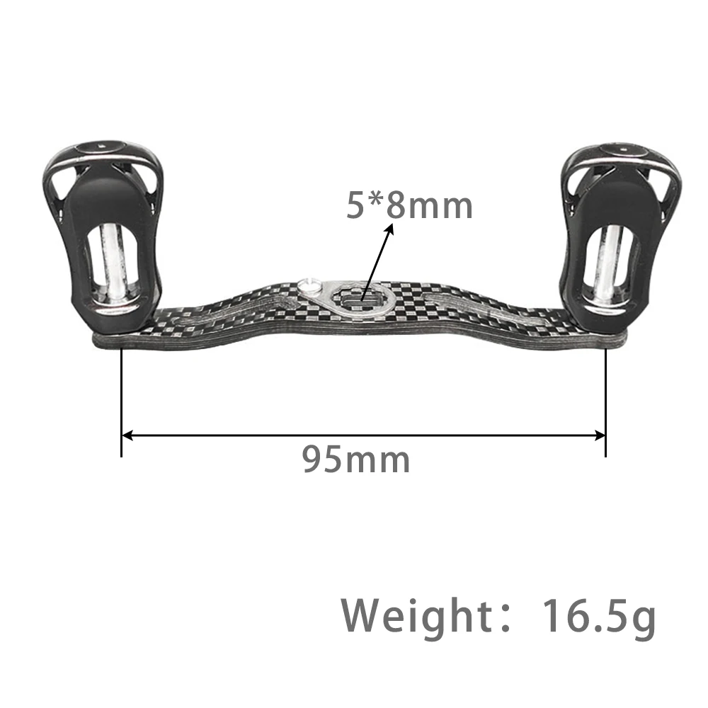 Mango de carrete de pesca de fundición de fibra de carbono ligero, perilla hueca, mango de doble agarre para pesca - imagen 3