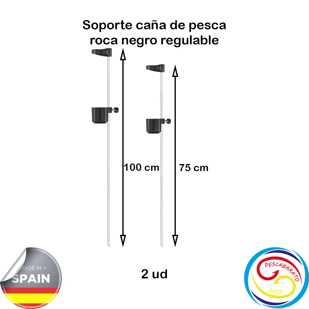 Soporte caña de pesca de hierro para playa rocosas. con vaso regulable en altura. - imagen 4