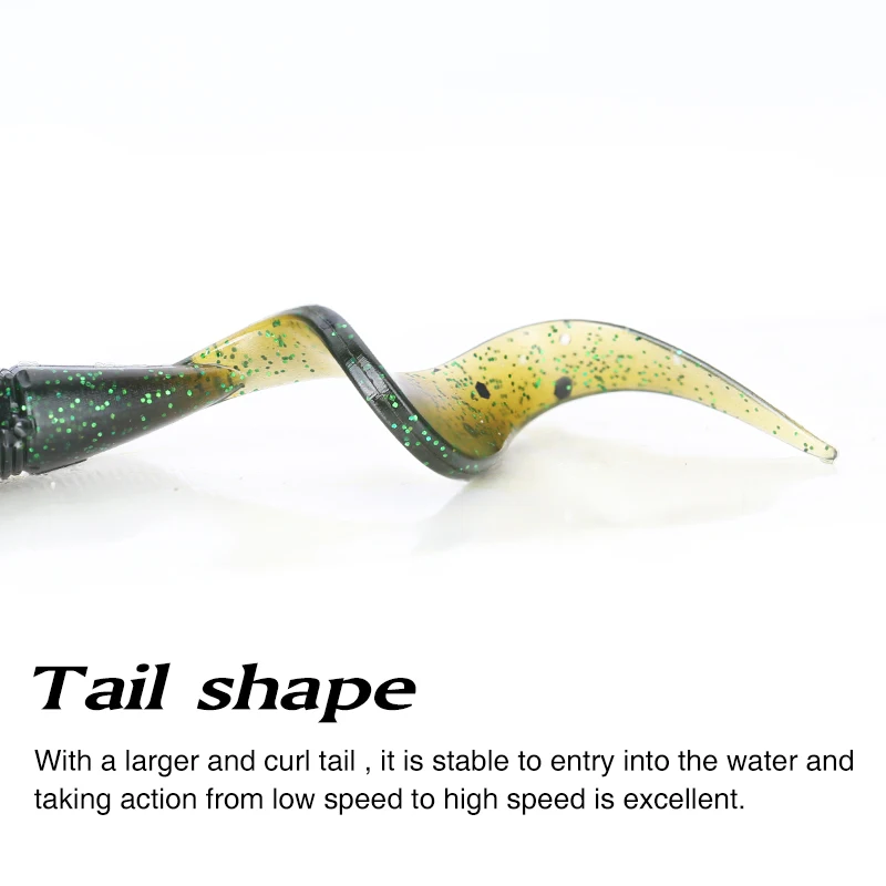 TSURINOYA Curl Tail Worm PULSE 53mm 1,8g 14 Uds cebo suave de silicona artificial plantilla de goma Jig Head Tig aparejos de pesca señuelo - imagen 3