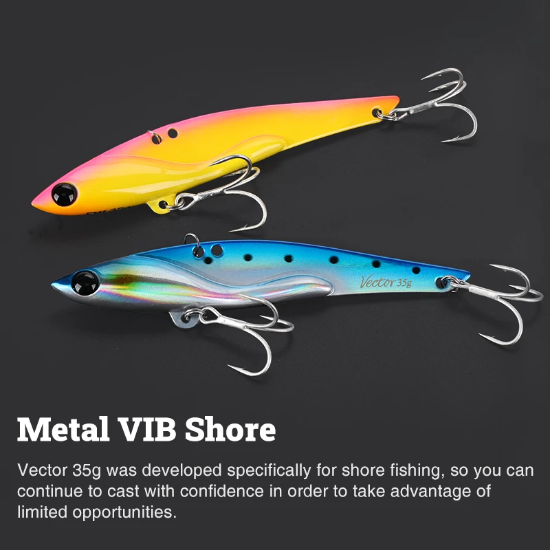 TSURINOYA VIB-señuelo de pesca de Metal, DW38-C, cebo duro de Metal con vibración que se hunde, 105mm, 35g, Jigging de hielo Artificial, Wobblers Swimbait
