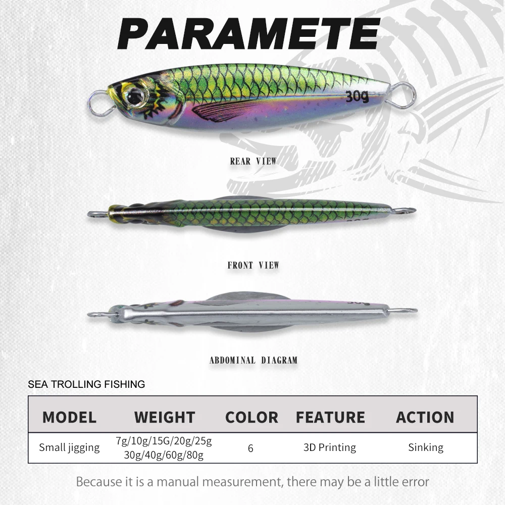 Hunthouse-señuelo de pesca de cuchara Jigging de Metal, 7-80g, fundición a tierra, señuelo de pesca de lubina dura, cebo Artificial, aparejos de agua salada - imagen 3