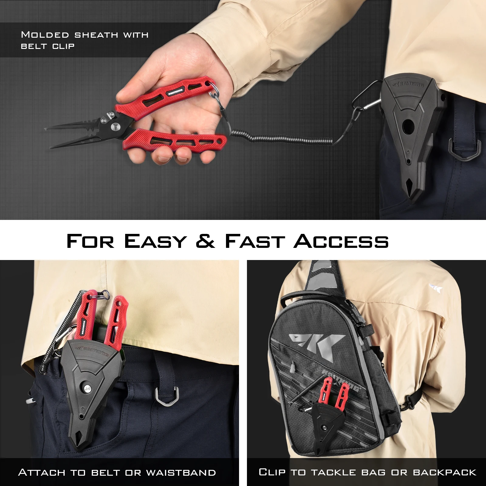 Alicates de anillo dividido de pesca KastKing Cutthroat de 7 pulgadas, herramientas de pesca de acero inoxidable 420, equipo de pesca resistente al agua salada - imagen 5