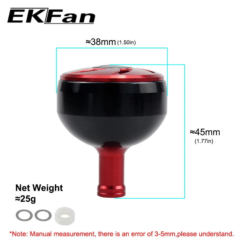 EKFan-perilla de mango de pesca de aleación de aluminio, 38MM, adecuada para DAI & SHI, carrete de pesca Baitcasting, accesorio de pesca basculante - imagen 5