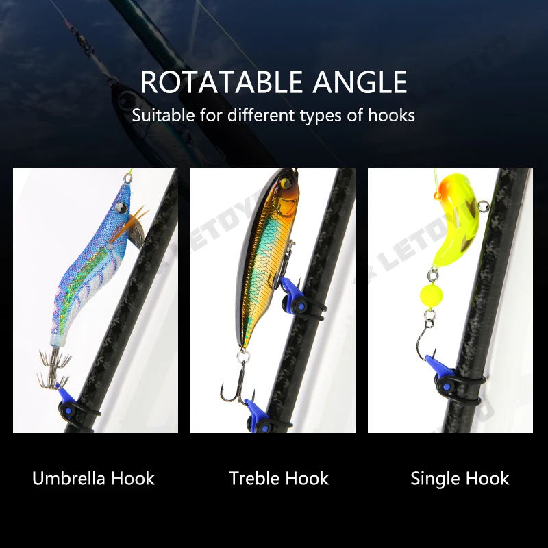 LETOYO-anzuelo de pesca de 10-30 piezas, soporte para caña de pescar, colgador de cebo, accesorios portátiles, señuelo fijo, anzuelos de plantilla - imagen 5