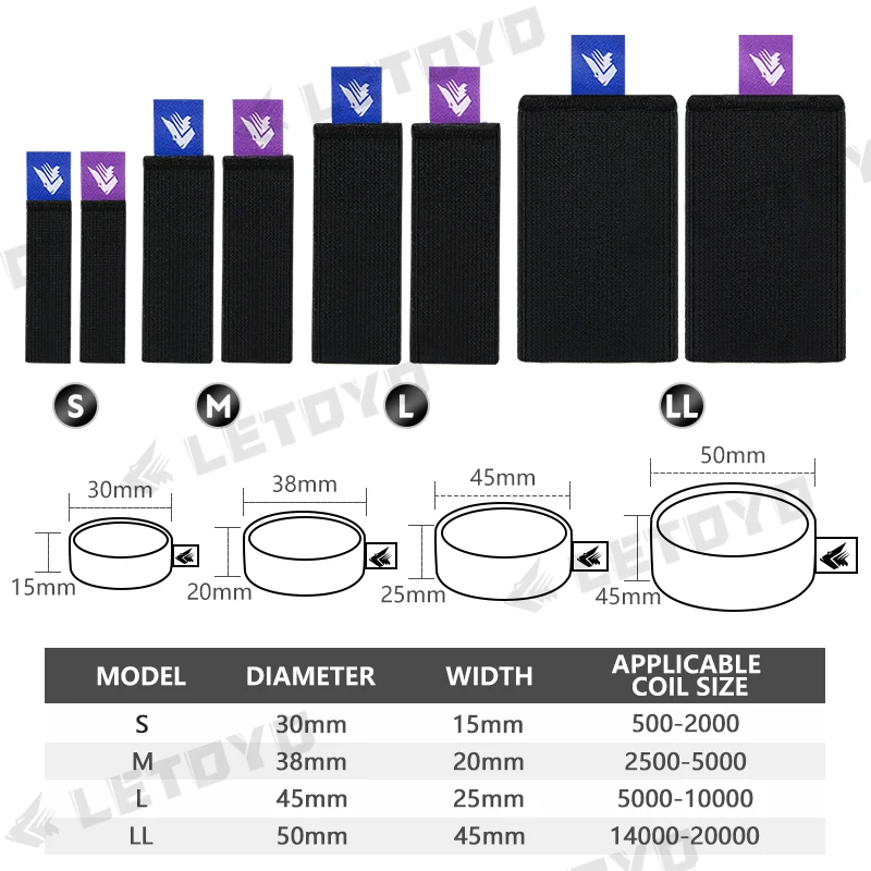 LETOYO 4 Uds carrete giratorio flexible cinturón con mango carrete de pesca duradero cubierta de carrete accesorios de pesca herramienta de pesca - imagen 2