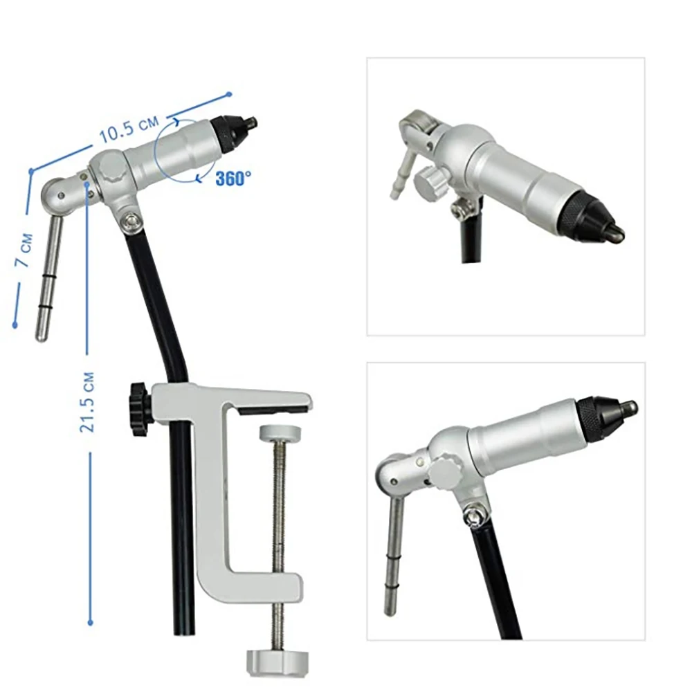 Tornillo de banco giratorio verdadero para atar moscas, Base de Pedestal para abrazadera, Base para viajes, profesionales, principiantes - imagen 3