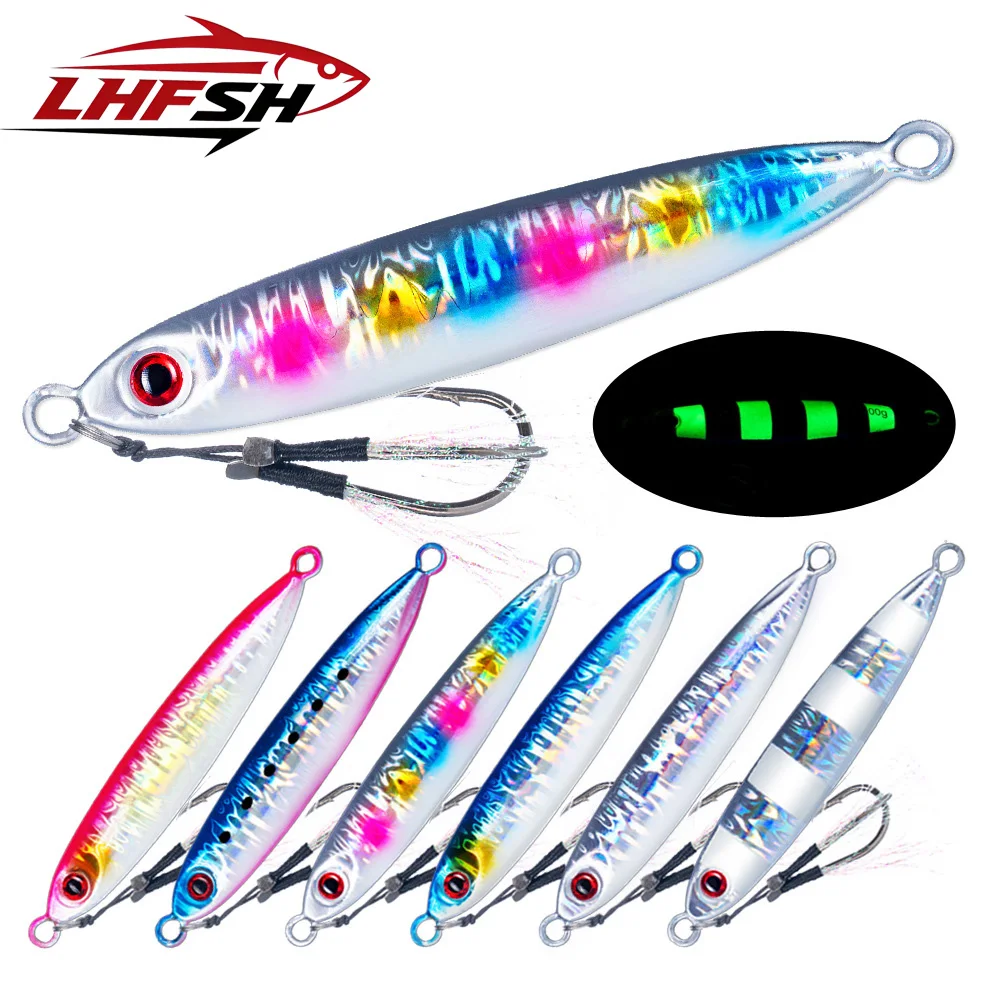 LHFSH sonajero plantilla de Metal señuelo de pesca 10g 20g40g 60g 80g 100g Jigging Shore Casting Swimbait nuevo mar agua salada aparejos de pesca de lubina