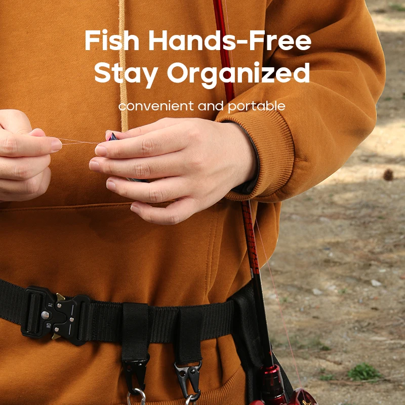 LETOYO-cinturón portátil con soporte para caña, funda de nailon, cinturones para vadear, cintura ajustable, caña de pescar para pesca con mosca giratoria y fundida - imagen 5