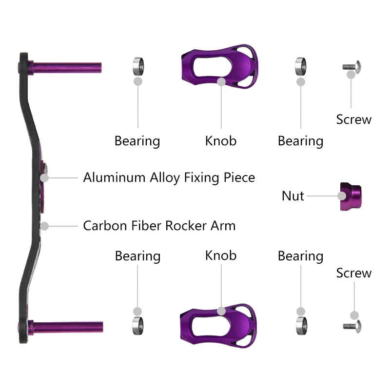 LETOYO-carrete de pesca de fibra de carbono UV, doble balancín, derecha, mano izquierda, baitcasting, para daiwa, kastking, ryobi, rapala, PENN, Abu Garcia - imagen 3