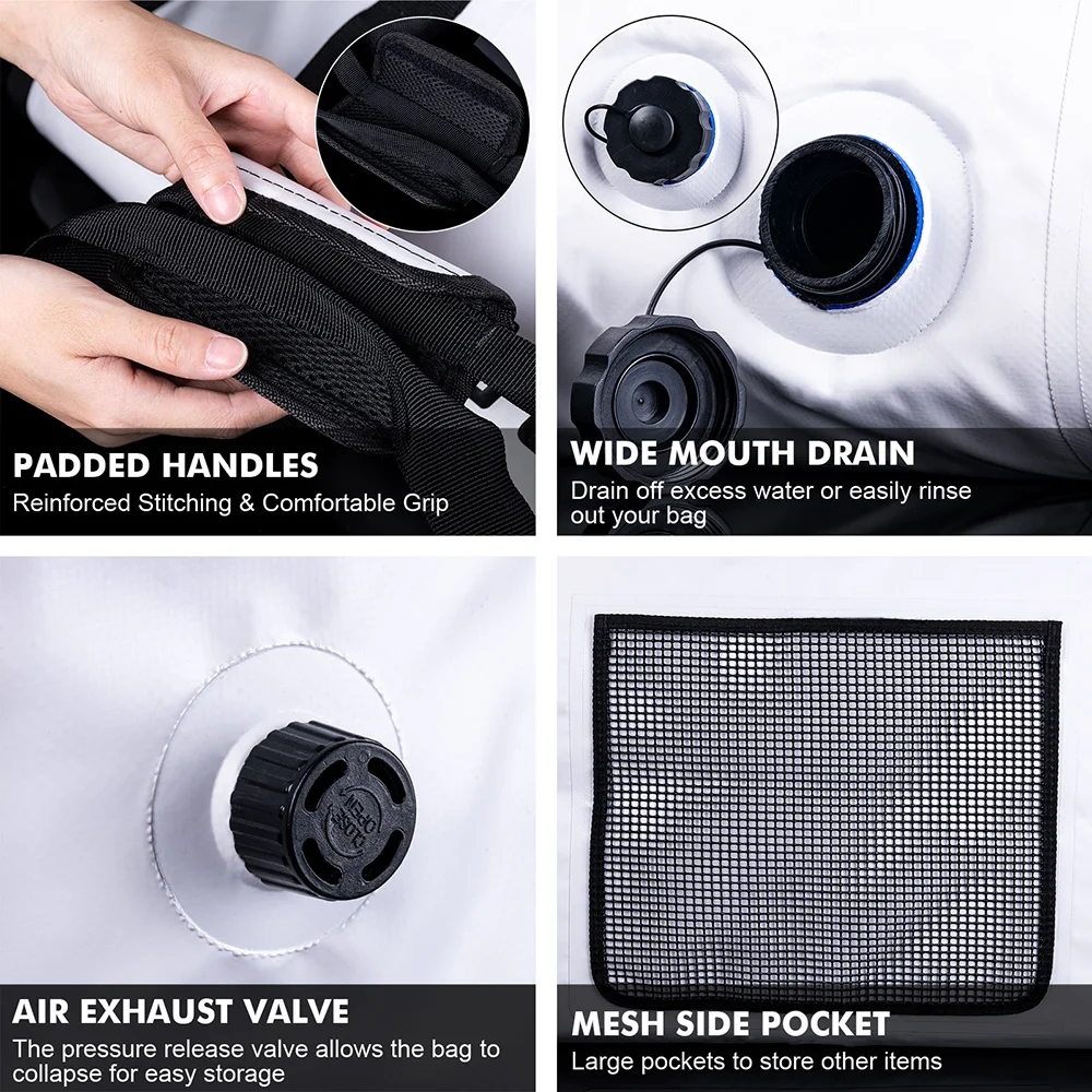 Goture-bolsa enfriadora de pesca grande, 100% impermeable, a prueba de fugas, portátil, mochila de almacenamiento, con aislamiento, para barco de mar y peces - imagen 2