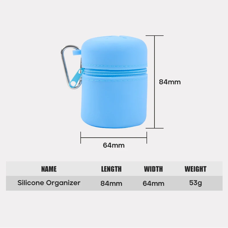 LETOYO 53g cubo de basura portátil bolsa de silicona para pescar al aire libre protección de polen mosquetón incluido herramientas de Camping al aire libre - imagen 2