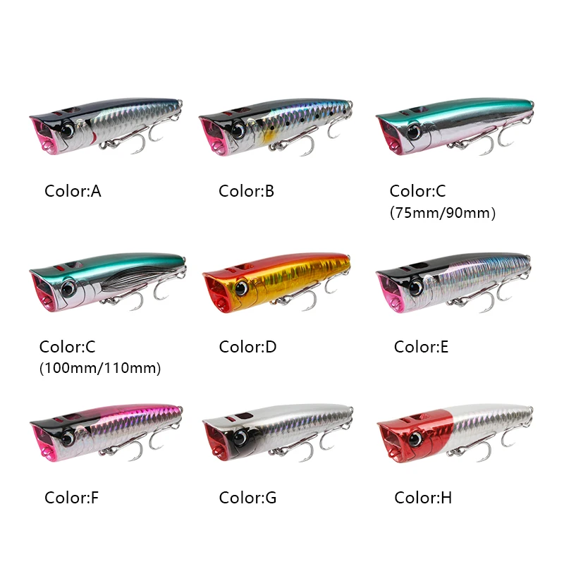 LETOYO Topwater Popper 8,5-30g flotante Rock pop cebos duros artificiales para lubina perca Lucio señuelo de pesca - imagen 4
