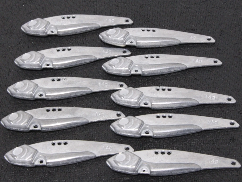 WLure-señuelo de pesca de hoja de Metal VIB, 7g, 10g, 14g, sin pintar, BL6P10 - imagen 4