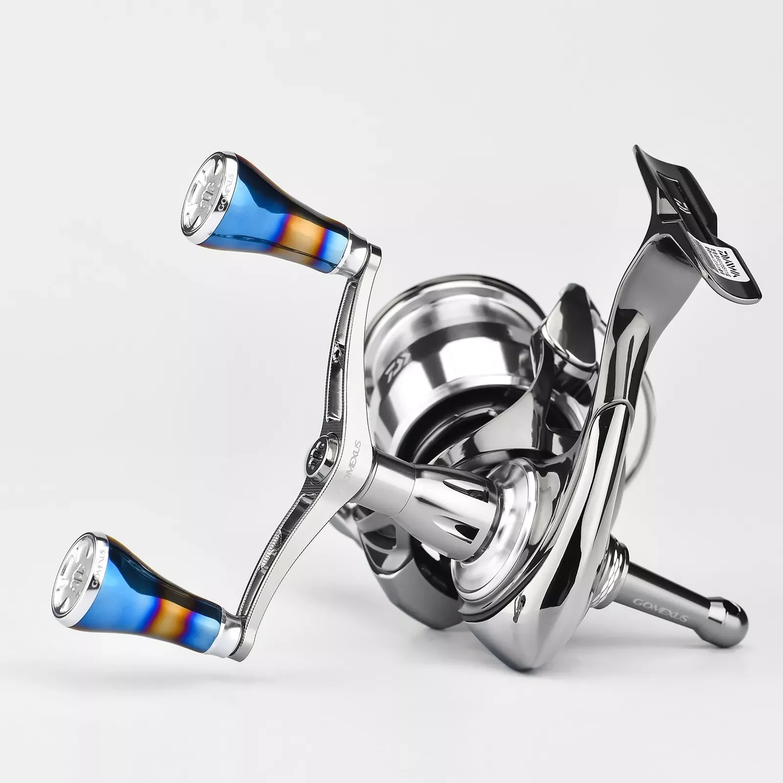 Gomexus doble mango Eging para Daiwa Exist Certate Morethan Luvias carrete giratorio balístico mango de sintonización de 98mm y soporte de carrete - imagen 3