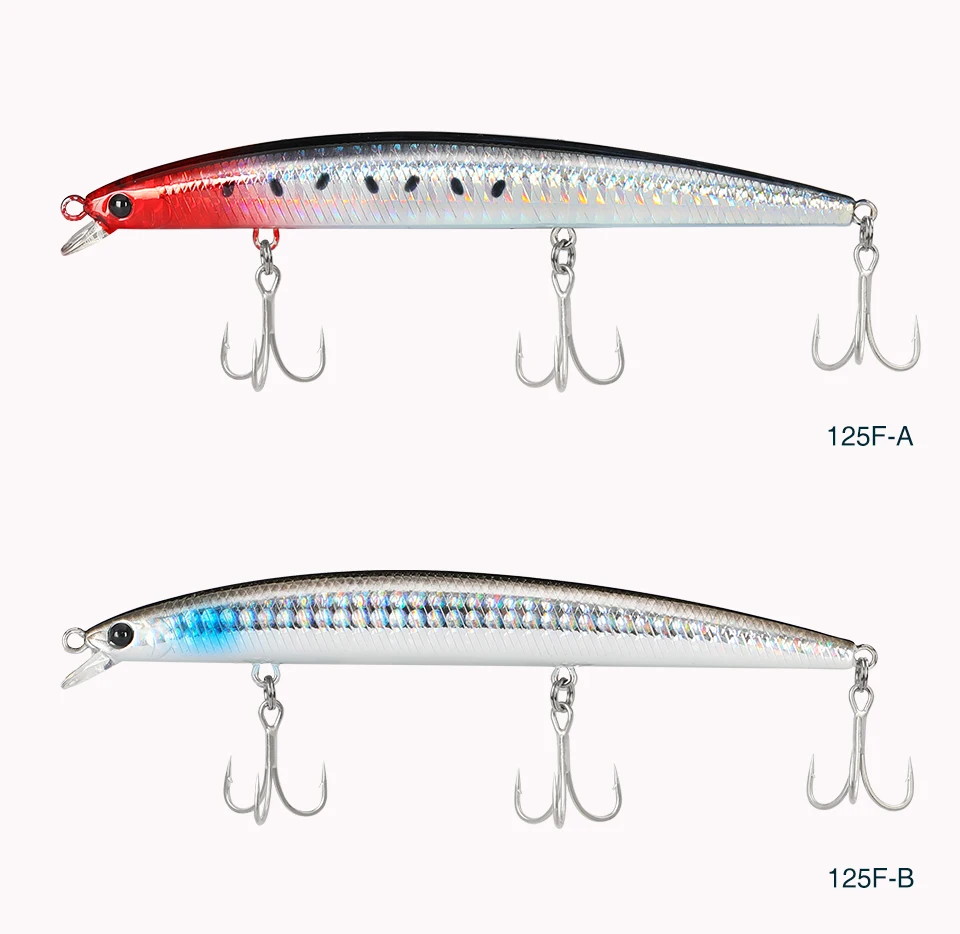 Explore los diseños elegantes de los señuelos de pesca 125F-A y 125F-B para un rendimiento óptimo en el agua