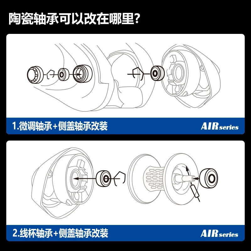LETOYO rodamiento de cerámica AIR PRO rodamiento de carrete carretes de pesca accesorios de pesca para carrete de baitcasting shimano daiwa - imagen 5