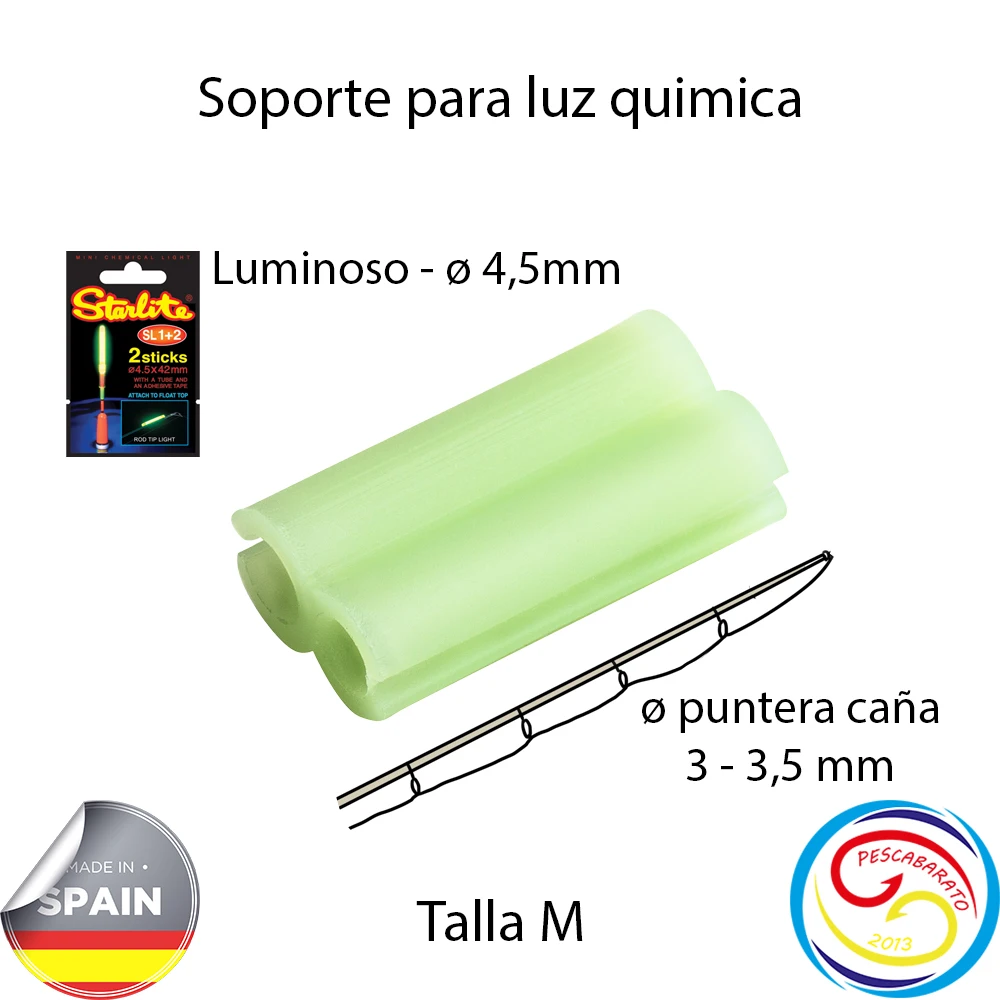 Soporte liz quimica para la pesca, especial para la pesca nocturna, lote de 20 unidades, fabricado en España - imagen 3