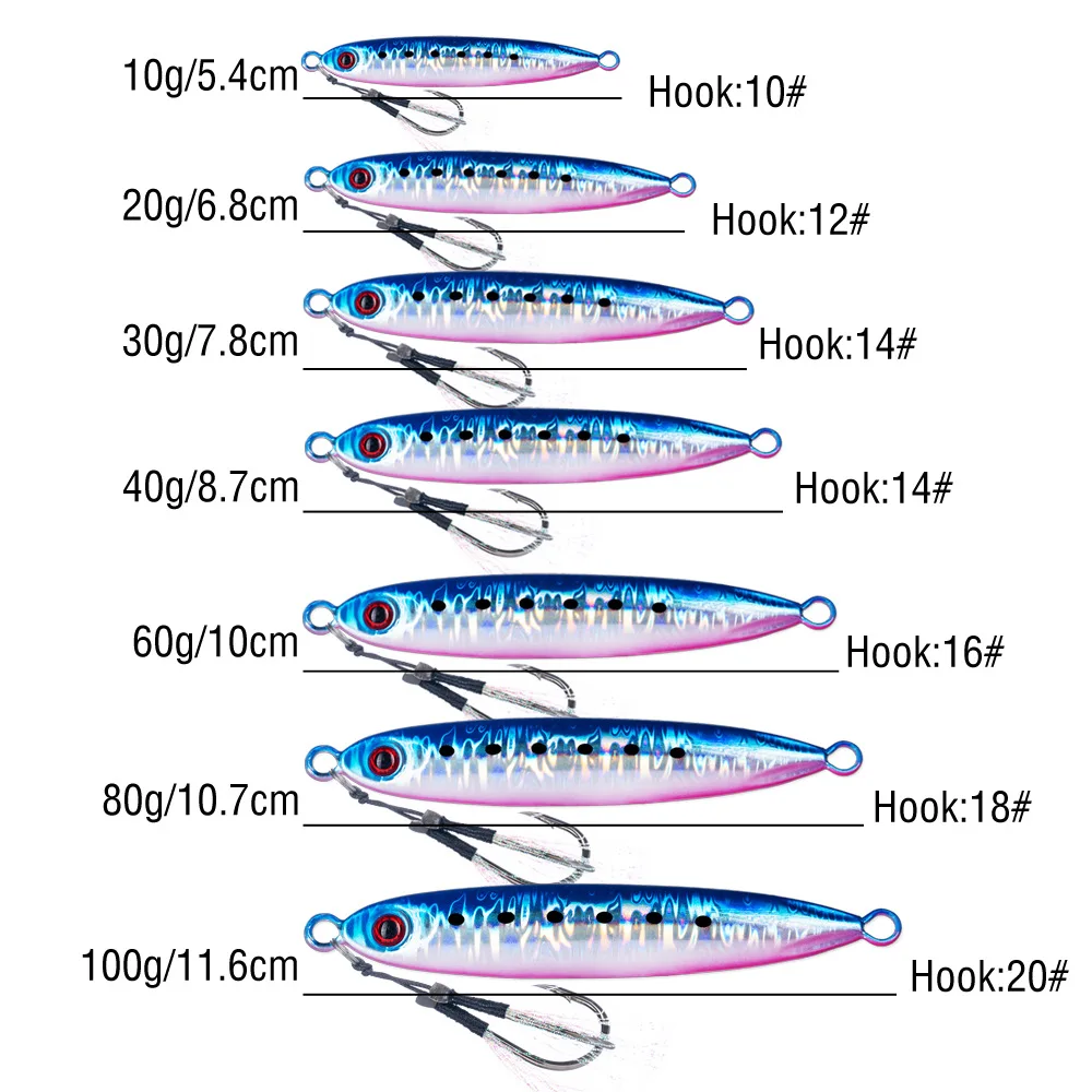 LHFSH sonajero plantilla de Metal señuelo de pesca 10g 20g40g 60g 80g 100g Jigging Shore Casting Swimbait nuevo mar agua salada aparejos de pesca de lubina - imagen 5