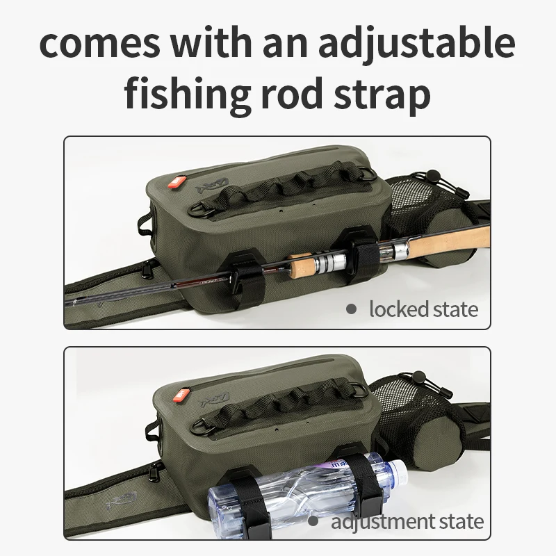 LINNHUE Riñonera impermeable de pesca – Bolsa cruzada para aparejos - imagen 4