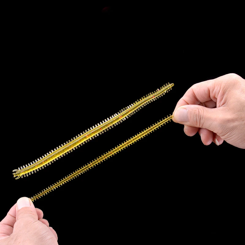 Señuelo de pesca de 10 piezas, 1,5g, 13cm, cebo blando, gusano de tierra, ciempiés, cebo de gusano, silicona Artificial, carpa para anzuelo Jigging - imagen 2