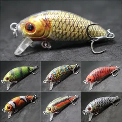WLure Crankbait Señuelos de Pesca 5g 4,5 cm Tamaño Pequeño Sinking Wobbler Ligero 8 #   Anzuelos triples de vástago corto Colores realistas HC544