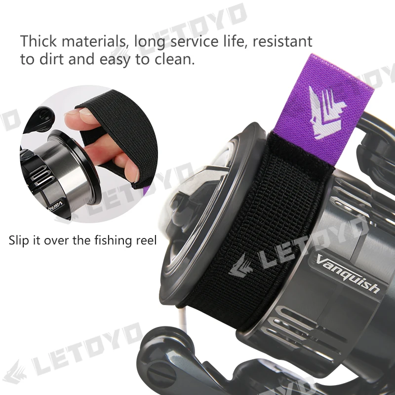 LETOYO 4 Uds carrete giratorio flexible cinturón con mango carrete de pesca duradero cubierta de carrete accesorios de pesca herramienta de pesca - imagen 3