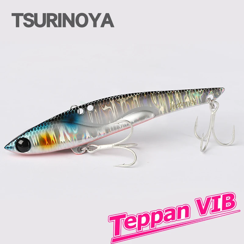 TSURINOYA VIB-señuelo de pesca de Metal, DW38-C, cebo duro de Metal con vibración que se hunde, 105mm, 35g, Jigging de hielo Artificial, Wobblers Swimbait