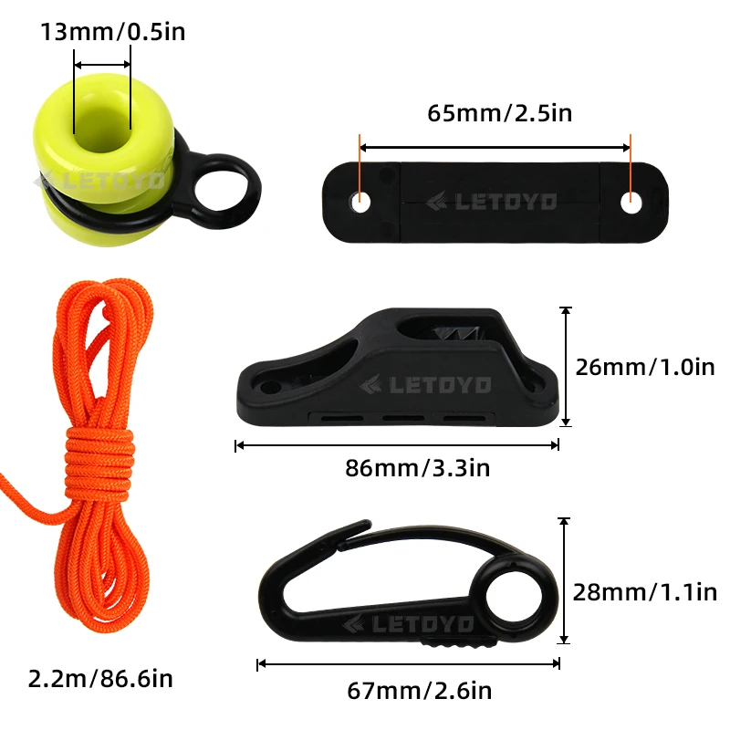 LETOYO 3025 Downrigger Weight Retriever 86In abrazadera de cable Fairlead tacos pesca a curricán pesca en barco de agua salada pesca en aguas profundas - imagen 2