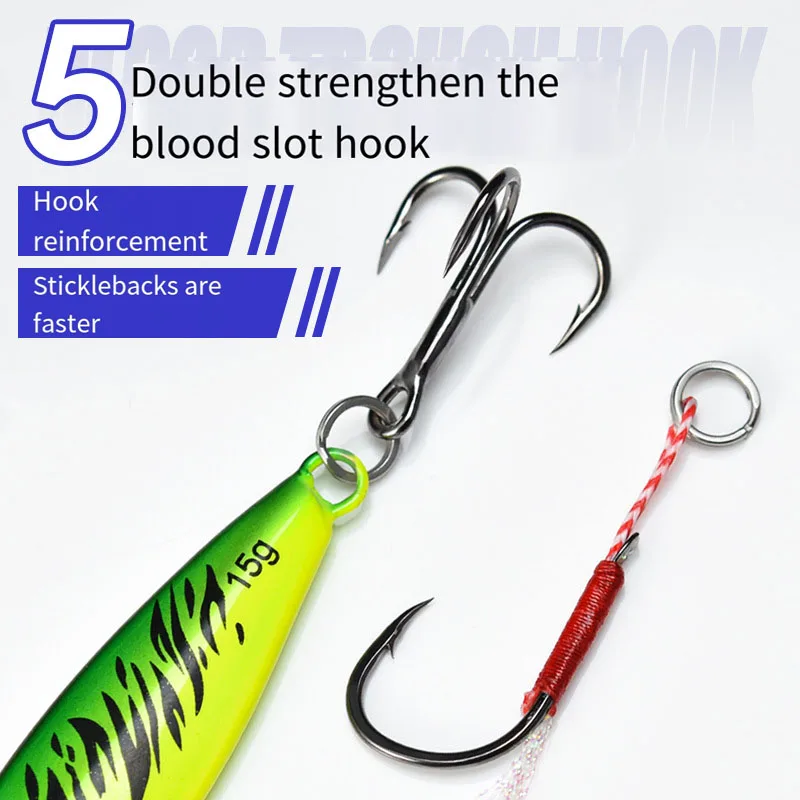 Cuchara de plantilla fundida de Metal, 7/10/15/20g, fundición a tierra, Jigging, pez, lubina, cebo Artificial, aparejos, SwimBait, señuelo de pesca, cebo suave - imagen 4