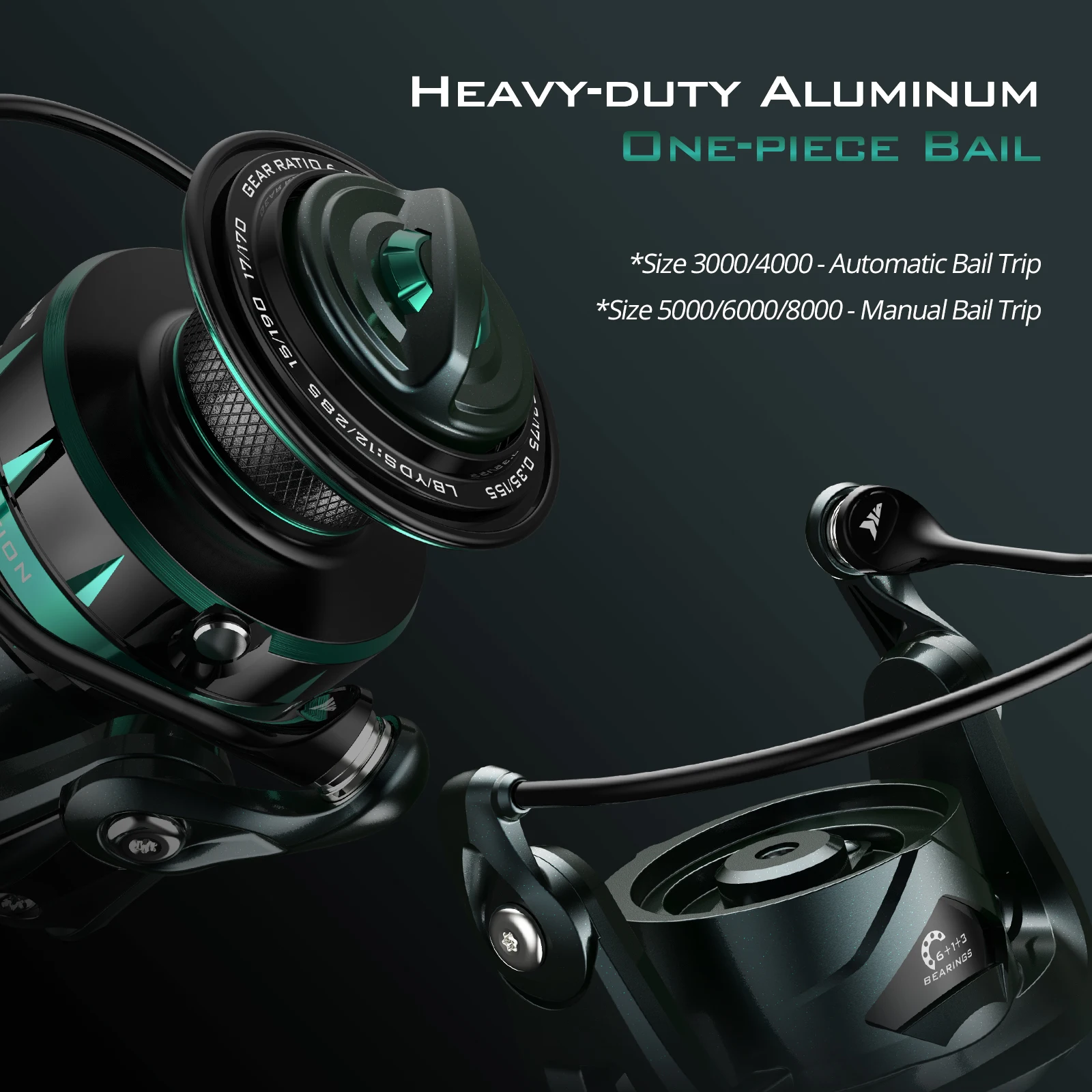 KastKing-carrete giratorio de agua salada Kapstan Elite HS, sistema de rodamiento de alta velocidad, resistencia a la corrosión, hasta 24Kg, arrastre máximo 6,2: 1 - imagen 2