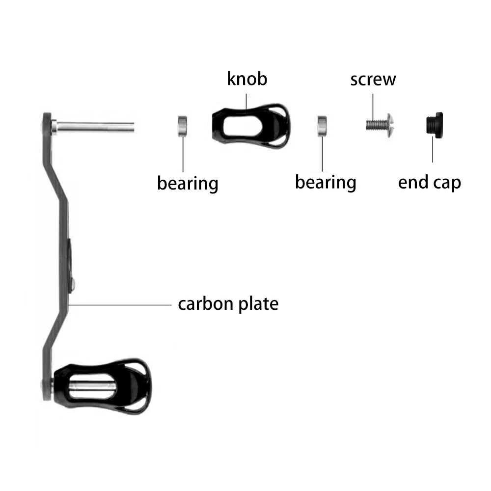 Mango de carrete de pesca de fundición de fibra de carbono ligero, perilla hueca, mango de doble agarre para pesca - imagen 2