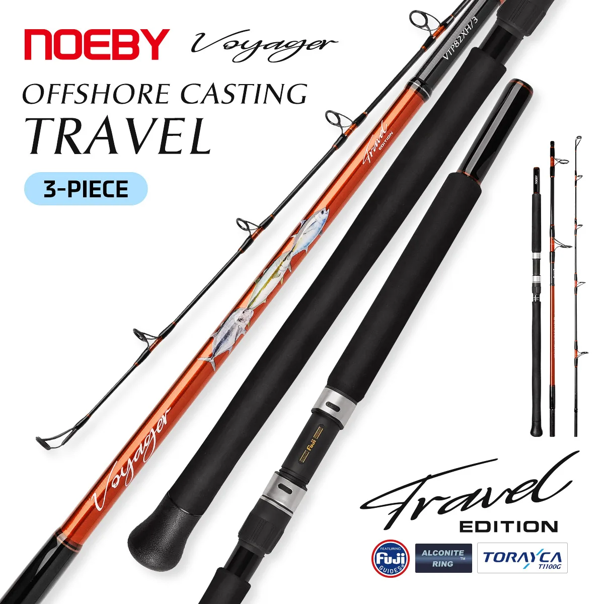 NOEBY Voyager Caña Popping Fuji Torayca para alta mar GT y atún - imagen 2