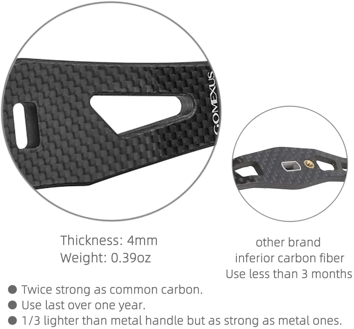 Gomexus-carrete de Baitcasting con mango de carbono para Shimano, Daiwa, Abu Garcia, 75mm, perilla de aluminio, LC75 - imagen 5