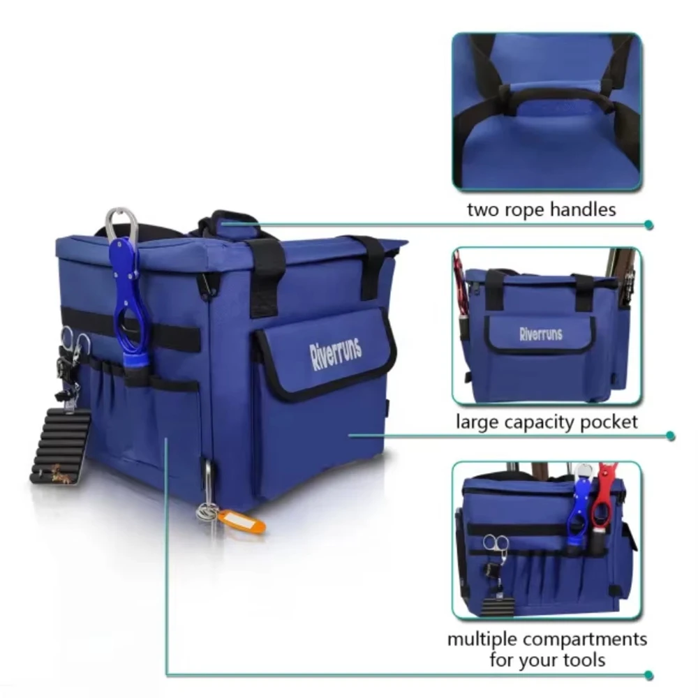 Riverruns-Bolsa duradera para Kayak, resistente al agua salada, para pesca, con 3 soportes para caña de pescar, aparejos grandes para Kayak - imagen 2