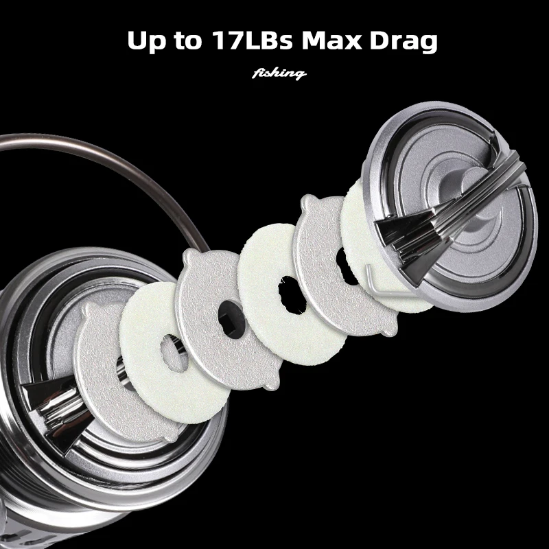 Carrete de pesca MIFINE TOURMENT, arrastre máximo de 8 kg, serie 800-4000, 5,1:1, agua salada, agua dulce, 6 + 1BB, rueda de lubina - imagen 5