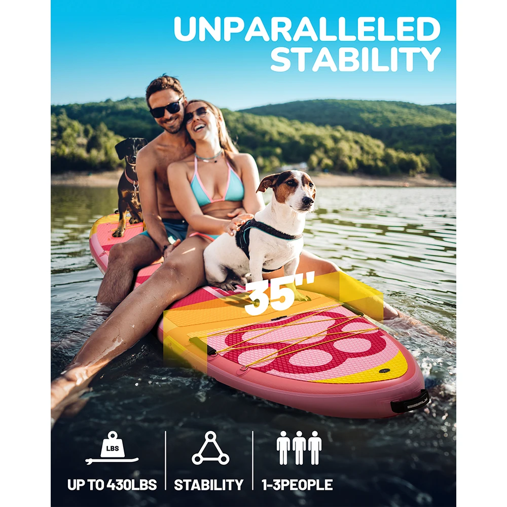 Tabla de Paddle de Surf BIGFLY, tabla inflable acuática de estilo permanente antideslizante para mascotas de 11'6 ''* 35'' * 6'', con accesorios, Sup сап funçõesрд - imagen 3