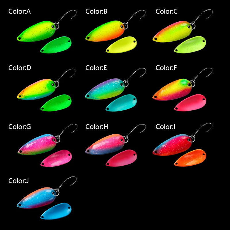 LETOYO cigarra cuchara señuelo 2,5g-5g corriente de agua dulce Spinner cebos Wobblers lentejuelas cebos duros Artificial trucha Pesca señuelo de Pesca - imagen 2