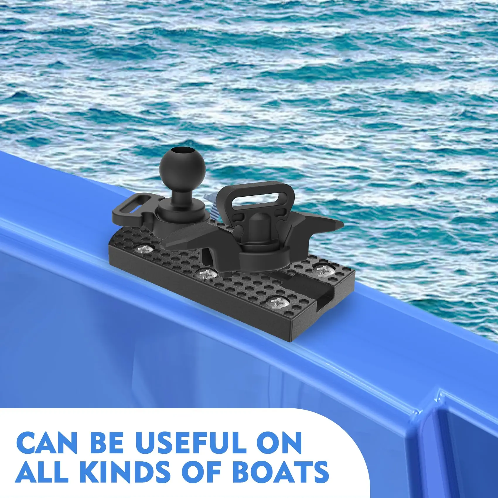 Agarre texturizado para pista de Kayak, accesorios de montaje de perfil bajo, fácil instalación para sujetar caña de pescar, portavasos, paleta, 2 paquetes - imagen 3