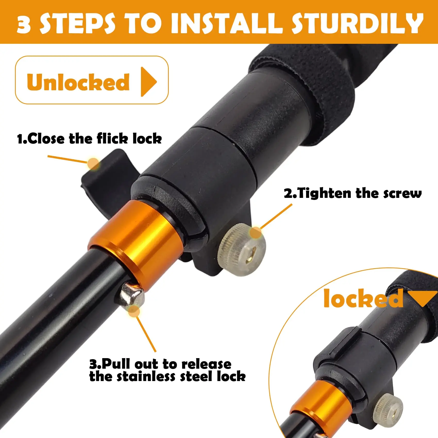 Aventik-bastón de vadear plegable, advertencia de seguridad de profundidad de agua, núcleo de acero inoxidable recubierto, T7075, cuerpo de aluminio, resistencia a la corrosión - imagen 2