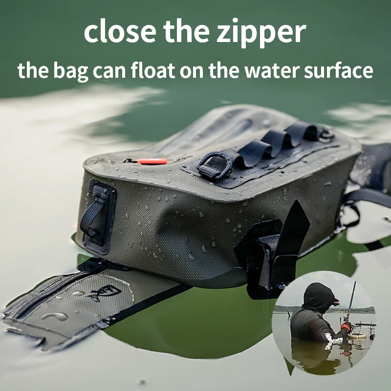 LINNHUE-bolsa impermeable para aparejos de pesca, riñonera de cintura para exteriores, bolso cruzado con capacidad, caja de sedal para Señuelos de Pesca, accesorios de almacenamiento - imagen 5