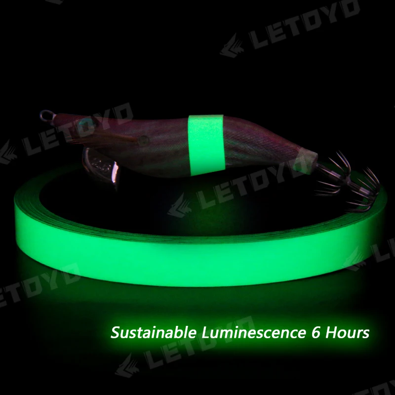 LETOYO Luminoso Cinta impermeable para señuelos de calamar Artículos de pesca Luminiscencia sostenible Para suministros de pesca de calamares con cebo - imagen 3
