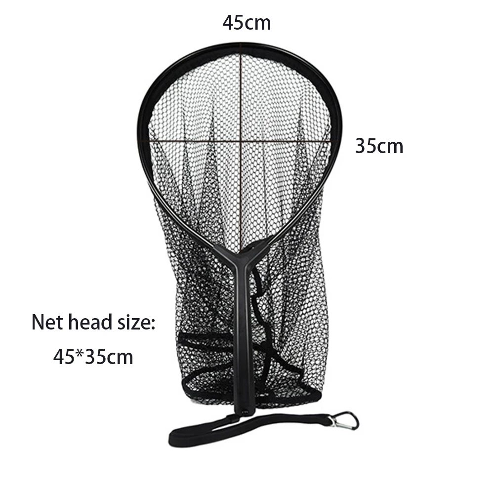 Aventik-red de pesca con mosca, cordón de nailon negro con mango de goma, marco de aluminio - imagen 3