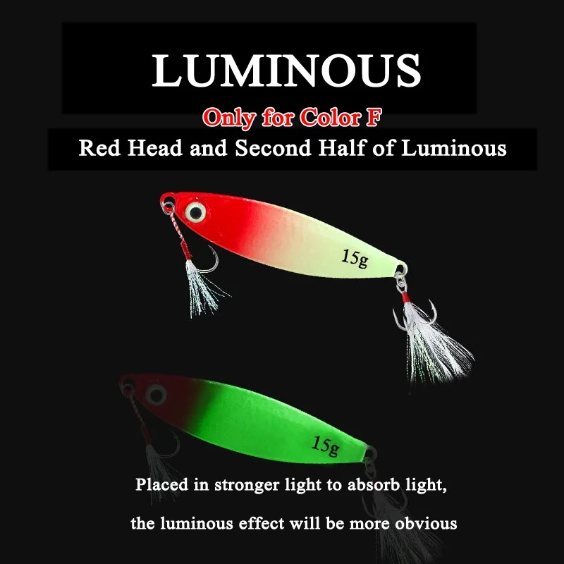 Señuelo de pesca de Metal, cebo de pesca de 7g, 10g, 15g, 20g, 30g, configuración de doble gancho, señuelo de juego de mar, agua dulce y salada, 1 ud. - imagen 5