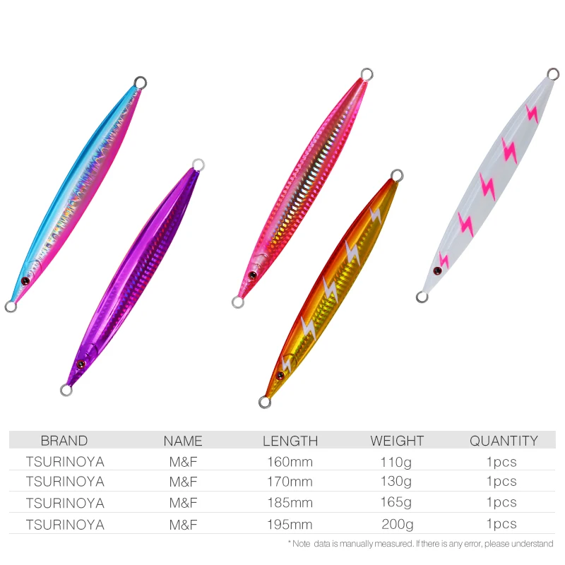 TSURINOYA-señuelo de pesca de Jigging lento GT Tuna, M & F 110g 130g 165g 200g, anzuelo de Metal duro Biat - imagen 2