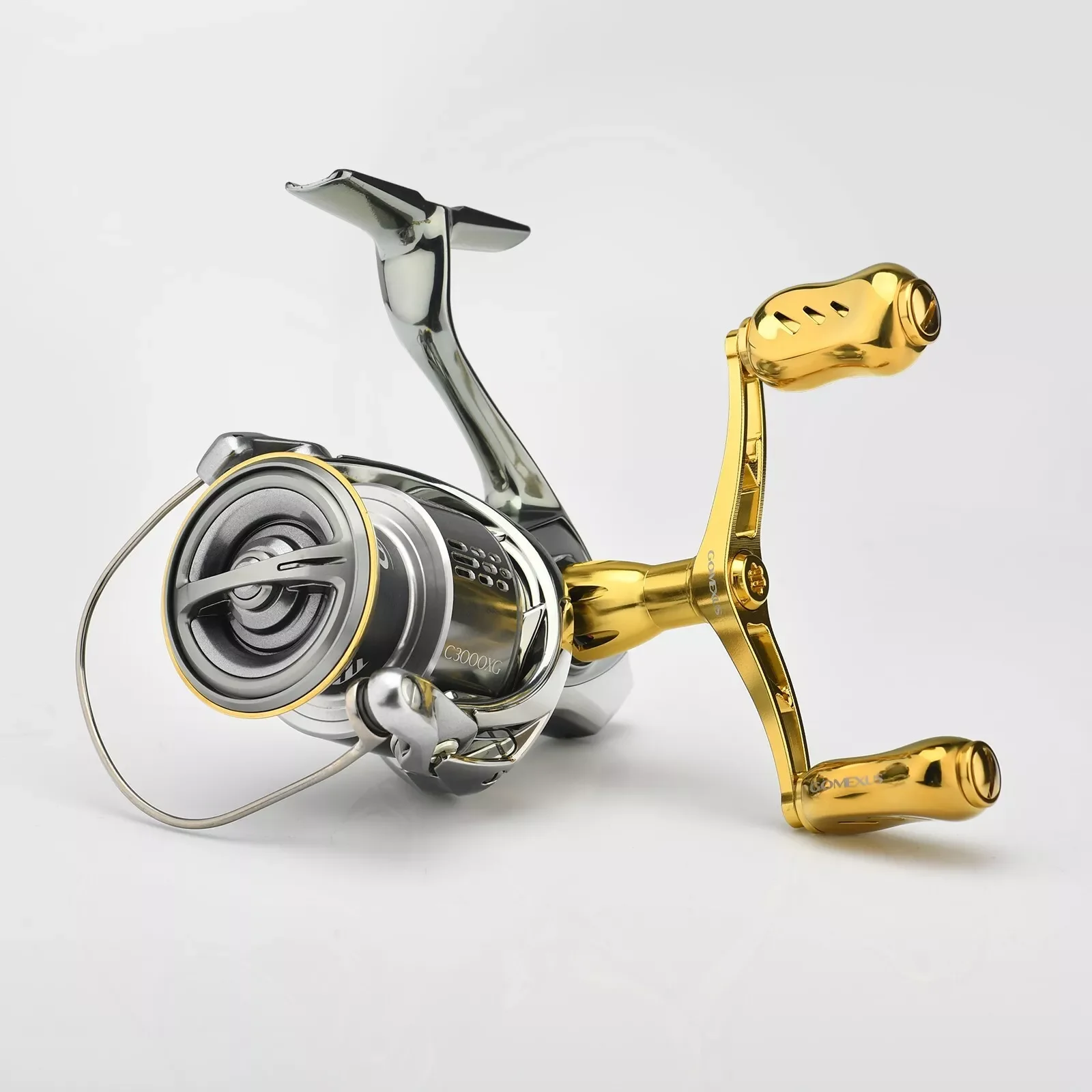 Gomexus-mango doble de aluminio de 82mm para carrete giratorio Shimano Exsence Miravel Nasci FC Stella FK FJ Stradic Ultegra FC FB - imagen 3