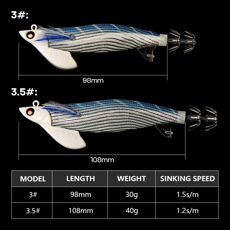 LETOYO Tip Run lead señuelo de calamar con jig de calamar BKK HOOK EGING Cebo artificial eging para pulpo sepia Señuelos de pesca en el mar EGI - imagen 2