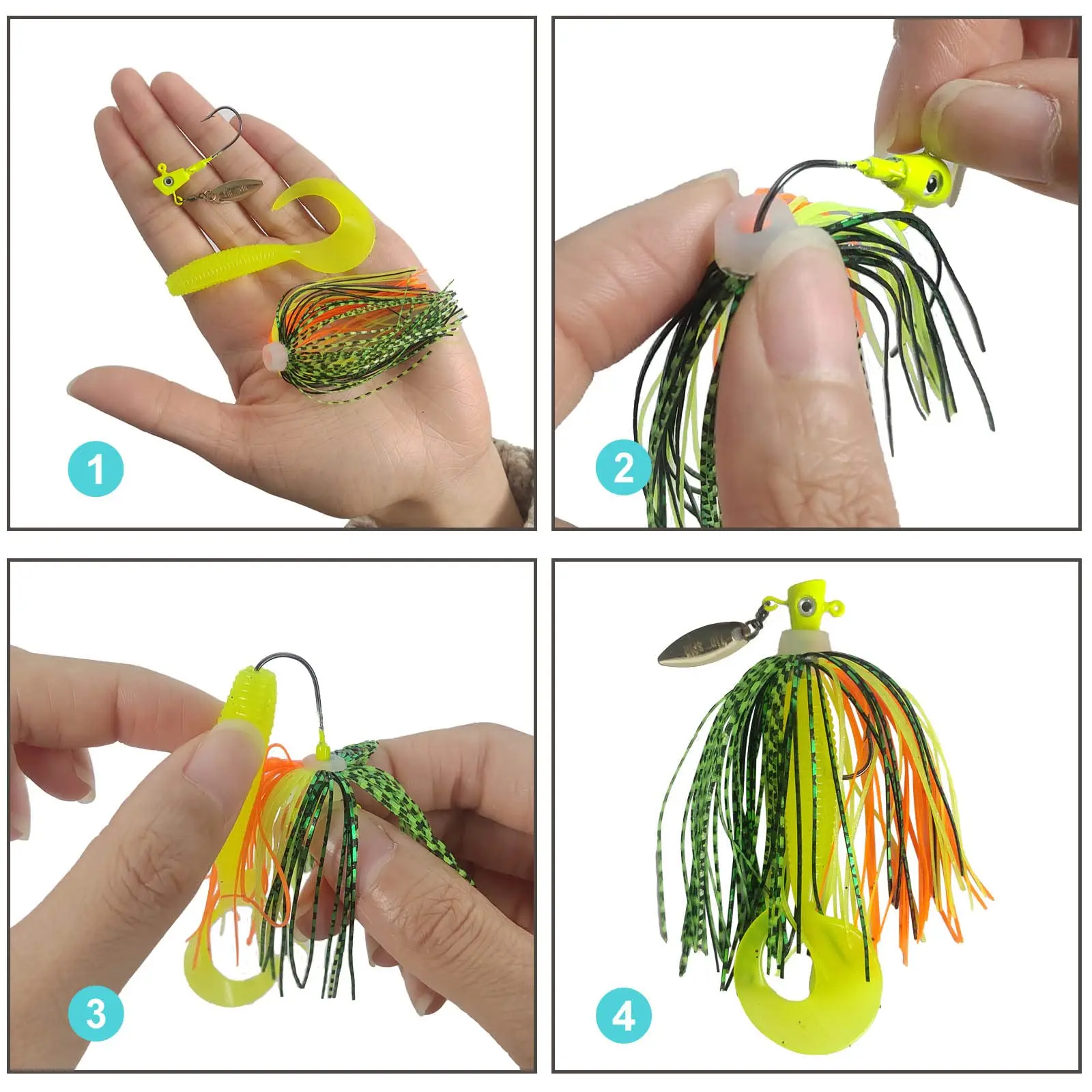 Falda de silicona para Spinnerbaits y Buzzbaits – colores variados - imagen 4